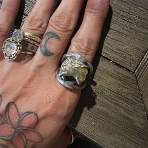 Rough Raw Handmade Opal Silver Ring